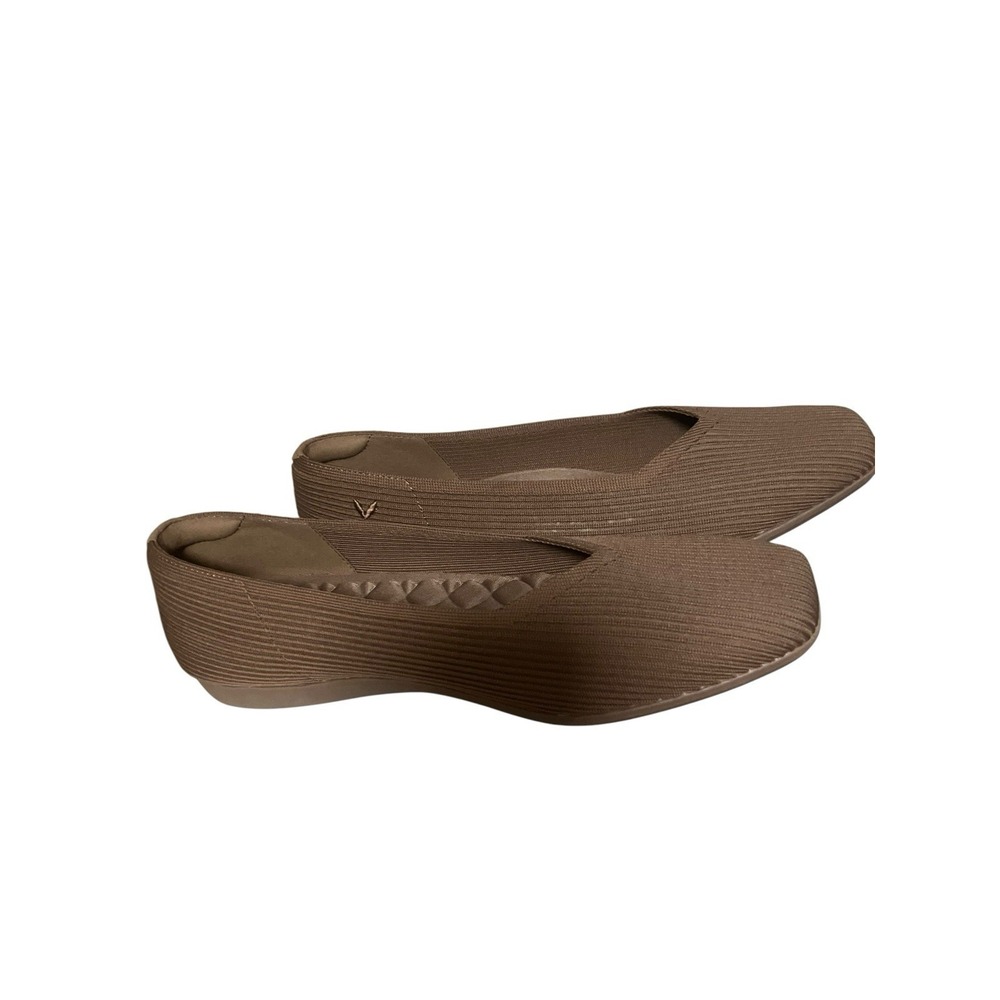 New Vivaia Margot 2.0 Espresso Square Toe V-Cut Ballet Flats Slip On 40.5 /9-9.5